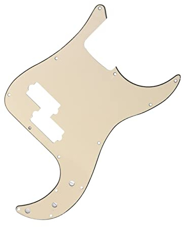Yardwe 3-lagiges Schlagbrett aus Kunststoff für Pb Bass Gitarre mit 13 Schraubenlöchern Beige Schützt den Bass vor Kratzern und Beschädigungen