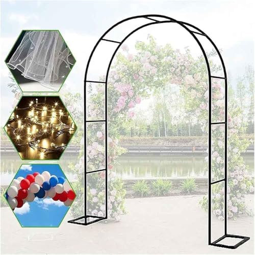 WCQSYY Arche De Jardin pour Plantes Grimpantes, Treillis en Métal,Arche À Rosiers Robuste 1.2/1.4/1.8/2.4/3/3.5M H Mariage Arches,Extérieure Tonnelle De Jardin,Vert,W1.4M*H2.3M