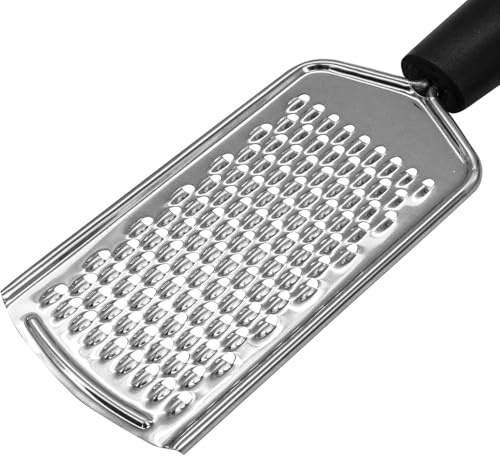 Hand Grater Cheese & Parmesan Shredder Fine Chocolate Grater, Lemon Citrus & Nutmeg Zester, Durable Sharp Stainless-Steel Blade with Plastic Handle 24cm