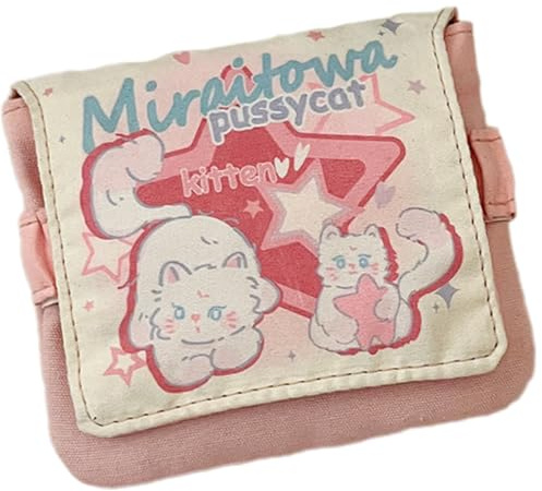 Sac de rangement fonctionnel pour serviettes hygiéniques, maquillage et petits articles cosmétiques organisés pour étudiants et femmes filles pochette motif dessin animé, b, Beauté de masse