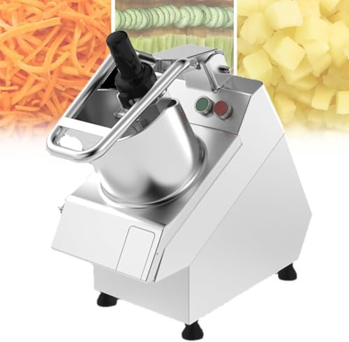 Pveanns Cortador automático de Frutas y Verduras, Cortador eléctrico Profesional de 550 W, Cortador Comercial de Verduras, con 6 moldes para Cortar en Cubitos, Velocidad de rotación de 300 RPM/min