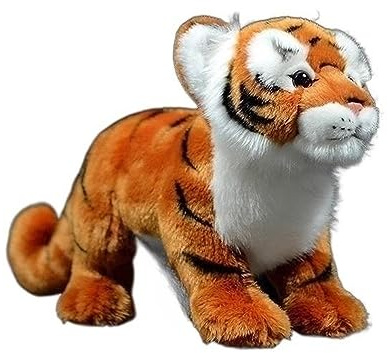 HCGX Simulation Debout Tigre en Peluche Poupée Souple Modèle Animal Cadeau