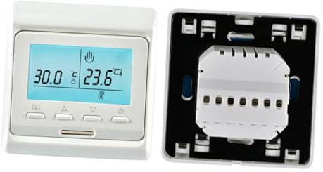 HAMPPLIES Termostato Digitale Programmabile LCD per Riscaldamento Pavimento e Aria Controllo Temperatura Elettrico con Programmazione Settimanale Modalità Manuale e Anti- Adatto Edifici
