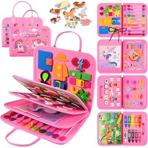 ZOOI Busy Book Busy Board Montessori Toys for 1 2 3 Year Old, Toddler Toys