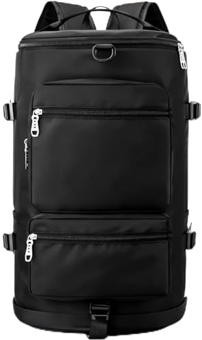 Boniffyy Sporttasche Reisetasche Fitness Tasche Schwimmtasche Wasserdicht Rucksack Mit Schuhfach Nassfach Für Gym Weekender Handgepäck Sport Travel Gym Duffle Bag Für Damen Herren (Schwarz)