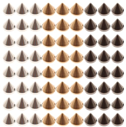 Homoyoyo Plastik Punk Nieten Farben Mix Schwarz Silber Gold DIY Taschen Kleidung Schuhe Dekoration Leicht Rostfrei Modische Verzierungen für Lederjacken und Accessoires