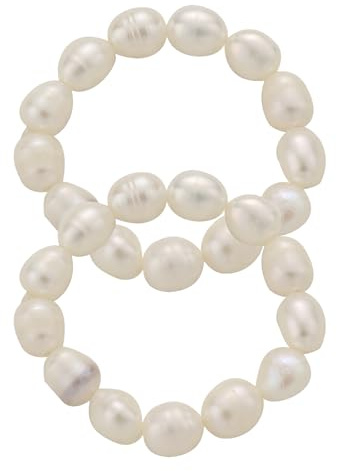 Yuwnd Perlenring Damen Set, Eleganter Anxiety Ring mit hochwertigen Perlen, Dehnbarer Anti Stress Ring für tägliche Entspannung & Achtsamkeit, Perlenringe als Geschenk für Frauen