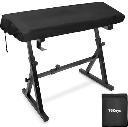 Musiin Copertura per tastiera per pianoforte a 76 tasti, compatibile con MODX M7 KORG Pa5X 76, KRONOS 73, Roland FA-07 e altri, impermeabile, con coulisse regolabile e borsa per riporre la protezione