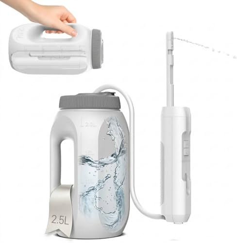 Bostar Elektrisches Bidet Reisebidet mit 2,5L Wassertank, 2 Modus 4 Druckstufen Tragbare Elektrische Po Dusche Handbidet für Unterwegs Camping Persönliche Reinigung Damen Herren