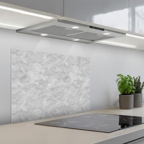 KitchenYeah© Paraschizzi Cucina Adesivo Pannello Parete Paraspruzzi Muro | 50x70 cm - Decorativo Grigio - Marmo - Opaco