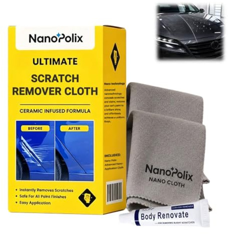 Nanopolix Scratch Remover Cloth, 2Pcs Car Scratch Repair Cloth for Car Paint Scratches, 2026 Best Nano Car Scratch Remover Cloth for Quickly touch up car paint for all paint colors (1 Set)