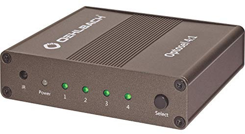 Oehlbach Optosel 4:1 MKII - Digital-Optischer Audio-Umschalter mit 192 kHz / 24 Bit (SPDIF Toslink Selektor, 4 Eingänge / 1 Ausgang, Fernbedienung) - Metallic Braun