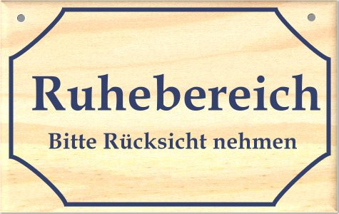 saunamax Hinweisschild Ruhebereich