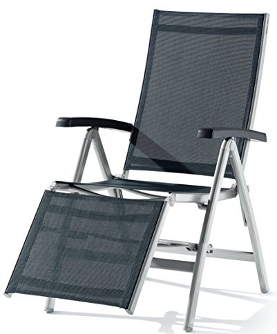 Sieger 985/G-SG Relaxliege Bodega, Aluminium, Vollkunststoff und Textilux-Gewebe, eisengrau-silbergrau