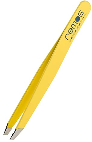REMOS Pinzas de acero inoxidable para cejas que eliminan pelos más finos amarillo