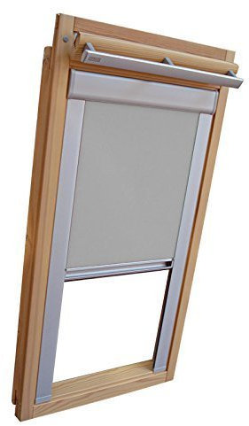 Hochwertiges Verdunkelungsrollo Rollo mit Seitenschienen für Velux DKL-EP GGL,GPL,GHL,GTL 308 grau // Verdunkelungsrollo/Verdunkelungs-Rollo/Fensterrollo