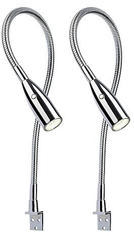 kalb Material für Möbel LED Bettleuchte Leseleuchte Aufbauleuchte Nachttischlampe Bettlampe Leselampe, Auswahl:2er SET