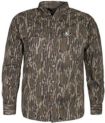 Mossy Oak Men's Long Sleeve Camo Hunting Shirts Cotton Mill