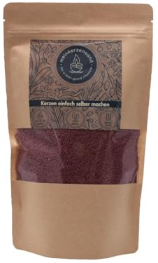 KERZENSAND Wachsgranulat 400g inkl. 3 Docht - Palmwachs Kerzengranulat - universal einsetzbar - kreativ - vielseitig - dekorativ - Farbe: Flieder