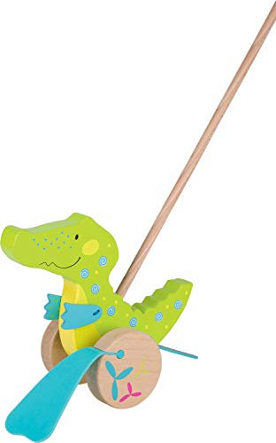 cama24com Schiebetier Krokodil aus Holz von Susibelle Motorikspielzeug ab 1 Jahr mitPalandi® Sticker