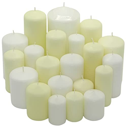 6 kg Witap Stumpenkerzen Qualitätskerzen Set Kerzenpaket Mix gemischt nach Farben (Weiß-Creme)