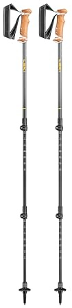 LEKI Lhasa AS Aluminum Adjustable Lightweight Walking Poles for Trekking & Hiking - Orange-Anthracite-White - 90-125 cm