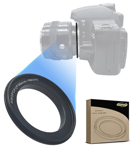 58mm Macro Lens Reverse Ring Compatible with for Nik-F D700,D800,D800E,D40,D50,D60,D70,D70S,D80,D40X,D90,D3000,D3100,D3200,Camera and with 58mm Filter Thread Lens.Macro Shoot(58mm-Ai)