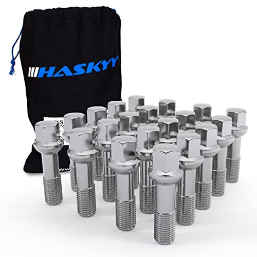 20 bulloni per ruota M14 x 1,5 x 45 mm, R14, a sfera compatibile con Mercedes Benz G S SL GL M GLC GLE Classe AMG originali cerchi in lega (cromo + sacchetto)