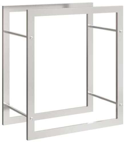 vidaXL Portalegna 50x28x56 cm in Acciaio Inossidabile