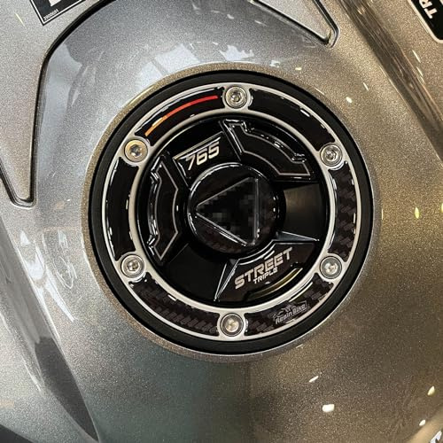 Resin Bike Motorbike 3D Stickers Compatible with Triumph Street Triple 765 RS 2023-2025. Bike Tank Cap Protection from Impact and Scratches. Sticker 3D Resin Gadget Moto
