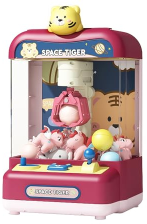 Jovow Kids Claw Machine, Large Candy Vending Grabber, Prize Dispenser Toys for Girls and Boys, Electronic Claw Game Machine for Party Birthdays with Lights Sound (LQL3301 BEAR RED)