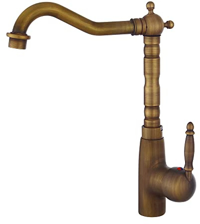 Wasserhahn Bad Antik Retro Nostalgie Messing Einhebel Armatur Waschbecken Mischer Waschtisch Hoher Auslauf Badarmatur Waschtischarmatur Küchenarmatur