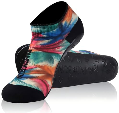 RANDY SUN Sockenschuhe Damen & Herren, Barfuß Beach Socken, Schnell Trocknend Strandsocken, für Beachvolleyball, Yoga, Surfen, 1 Paar