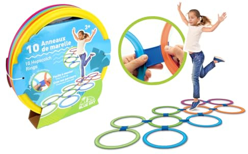 BLUE SKY Anelli di Marella aperto-042776-Multicolor-Gioco di ricreazione-Plastica-27 cm x 27 cm bambini-Gioco all'aperto-Salti-Da 3 anni, Multicolore, 042776
