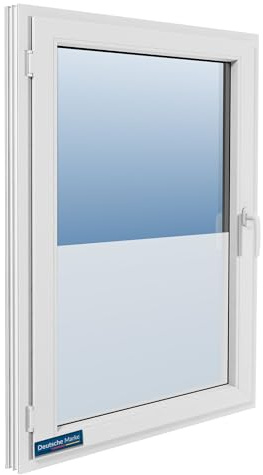 TEXMAXX Blickdichte Fensterfolie selbsthaftend - 45cm x 100cm - Milchglasfolie selbstklebend Fenster - Sichtschutzfolie Fenster - Fensterfolie Milchglas - sehr Blickdicht