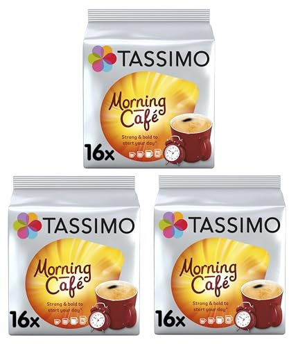 Tassimo Morning Café Coffee Pods x16 (Pack of 3, Total 48 Drinks)