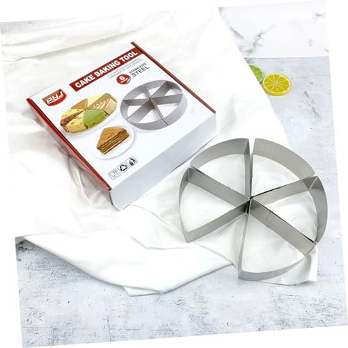 Mikinona Stainless Steel Cake Cutter Set 6pcs Round Cake Cutting Mould Triangle Mousse Cutter Baking Tool for Dessert Slicing and Baking
