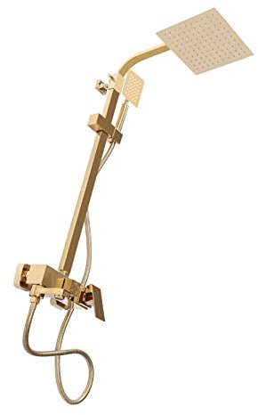 Duschsystem Regendusche Duschset Gold Duschsystem Regen Dusche Große Regendusche Duschset mit Handbrause Duscharmaturen Brausegarnitur Wandmontiert 20 * 20cm