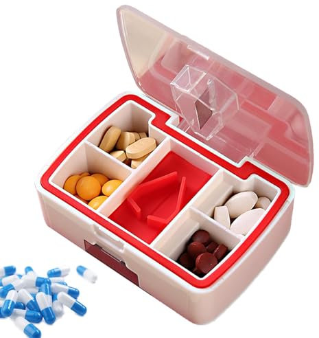 Reisefreundlicher Pillenschneider, Kompakte Medikamententeiler-Aufbewahrung, Tragbarer Medikamentenschneider-Organizer, 9,5 X 6,5 X 3 Cm/3,74 X 2,56 X 1,18 Zoll Für Präzises Und Einfaches Schneiden De