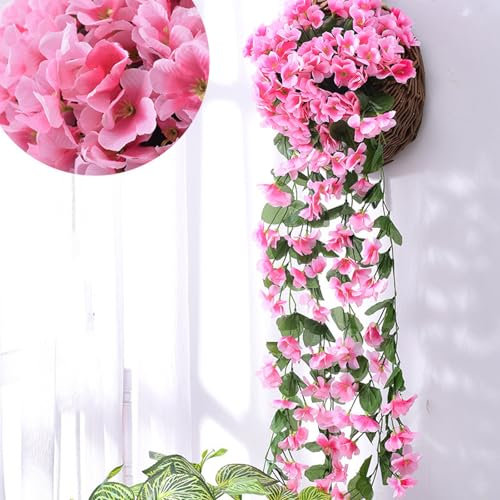KCPINXGAC Artificial violet flowers, vines, spider plants, wall hanging, plastic fake flowers, rattan decoration, interior living room furnishings, silk flowers