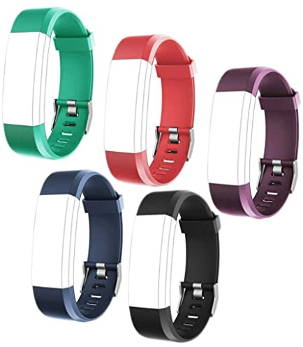 Xoeryoy Ersatzwächter, 5pcs/Set einstellbarer ID115plus HR Smartband -Gurte für Fitness Smart Watch (Schwarz, Rot, Blau, Grün, Lila)