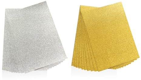 CHROMACRAFT 20 Cartes À Paillettes, Matériaux De Cartes De Bricolage, Carton pour La Décoration, Carton pour L'Artisanat, Artisanat en Papier pour Bricolage