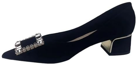 Zapatos de tacón bajo de las mujeres punta puntiaguda zapatos de barco boca poco profunda ponerse zapatos primavera oficina trabajo casual zapatos, Le Noir, 39 EU