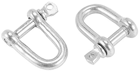 Nettoppo Cadena de estilo D pin tornillo de acero inoxidable 304 4 mm D Grillete para jarcia Paquete de 2