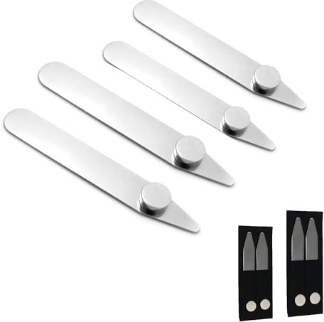LONGHAO KragenstäBchen,Collar Stays,Metall Hemdkragen Hemdkragen StäBchen,Hemdkragen-EckstüCk,Silberner Hemdkragenhalter,KragenstäBchen Set,FüR vatertagsgeschenk für papa (#2)