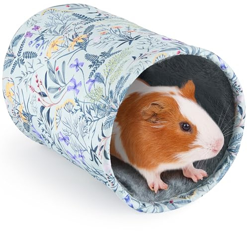 Hedgeink Guinea Pig Tunnel Canvas Rabbit Tube and Tunnels Washable Rat Hides Portable Hamster Hideout Soft Ferret Hideaway for Playing Resting Guinea Pig Accessories for Bunny Hedgehogs