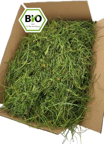 Heu Bio Wiesenheu - WiesenGold® Bio VitalHeu (5kg) - duftendes Premiumheu für Meerschweinchen, Kaninchen und Nager, mit vielen Kräutern und Blüten, Heu, KräuterHeu, Vitalheu
