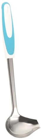 LIGIGWASH Cuillère à Sauce Avec Bec Verseur Incurvé 18 Cm Acier Inoxydable Anti-dérapante Bleue Pour Assaisonnement Et Vinaigrettes La Cuisine Et Restaurant
