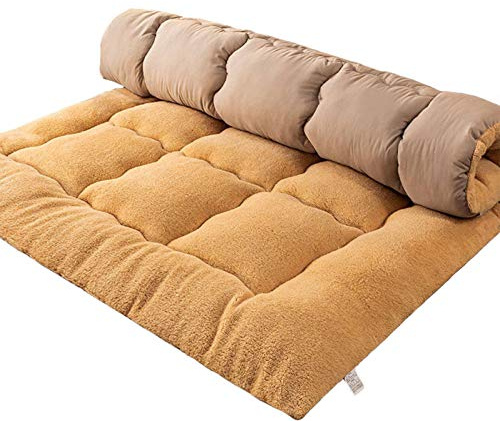 Tapete japonés enrollable, colchón de futón plegable grueso, tapete de cama portátil suave, ideal para camas individuales y matrimoniales, solución cómoda para dormir, diseño que ahorra espacio