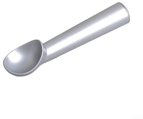 Cuchara de aleación de aluminio apta para alimentos para porciones rápidas de helado, sorbetes y otros postres (plata)